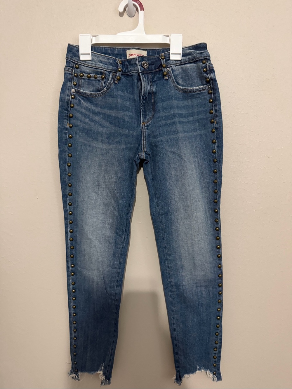 Driftwood Jackie Stud-Trim Denim Jeans Size 25